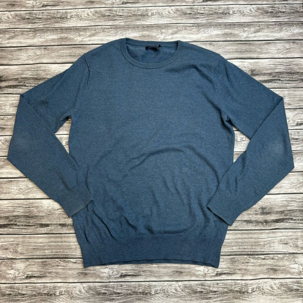 J.Crew Factory Men's Harbor Cotton Blend Crewneck Sweater Blue Small